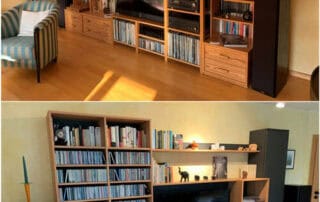 TV Wohnwand mit anthraziten Schubläden TV Wohnwand mit anthraziten Schubläden